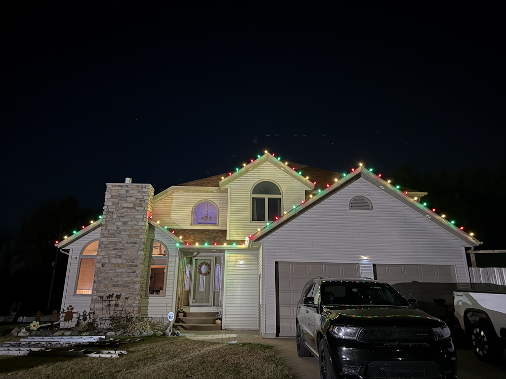 Residential Christmas light installation
